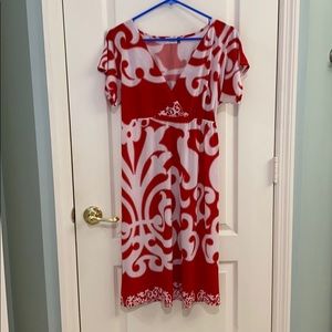 Jon & Anna red and white dress. Size M